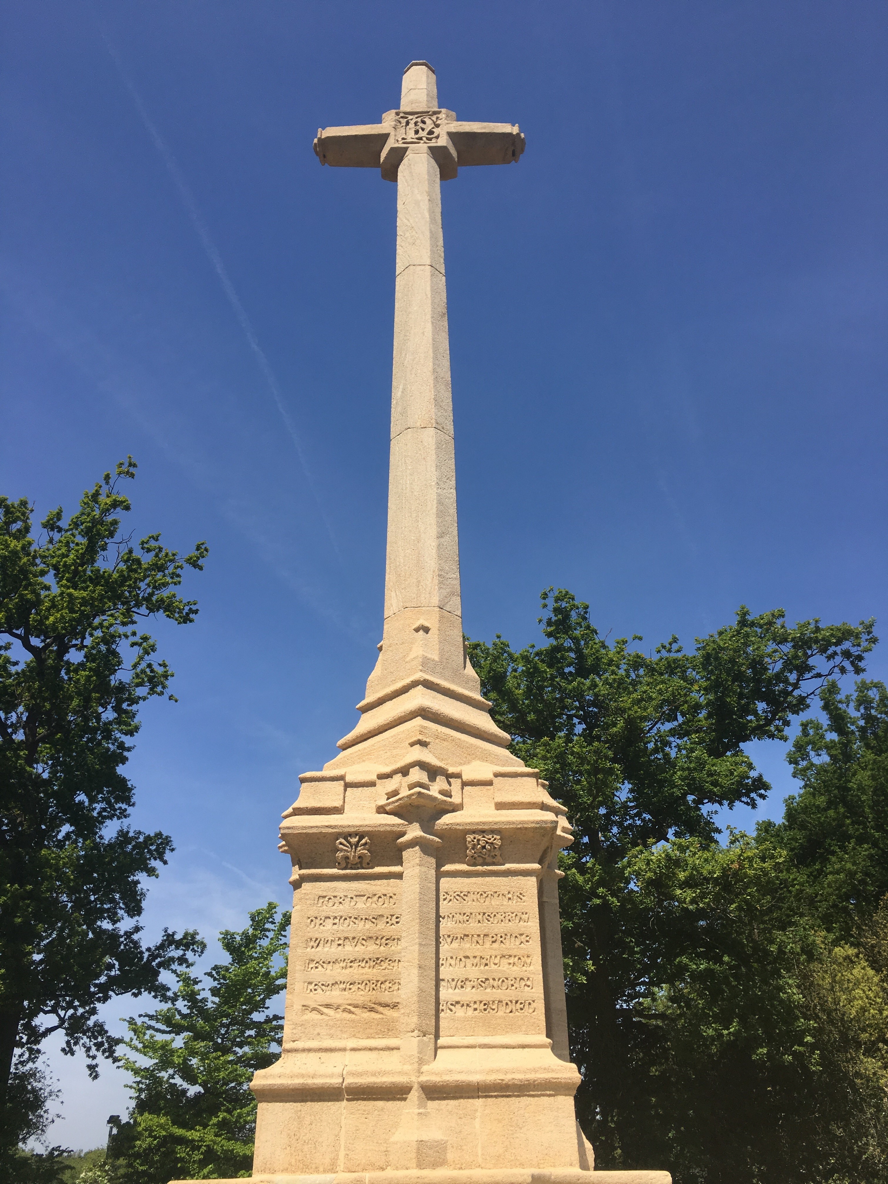 war memorial picture shot from the bottom upwards