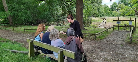 Artists gathering in a park
