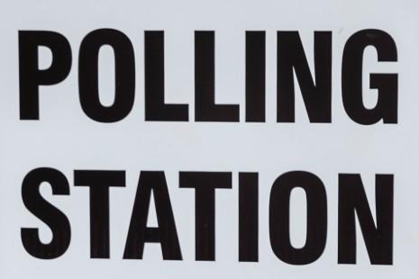 Polling station sign