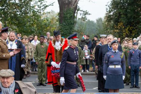 Lord Lieutenant and Mayor with parade contingent